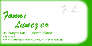 fanni lunczer business card